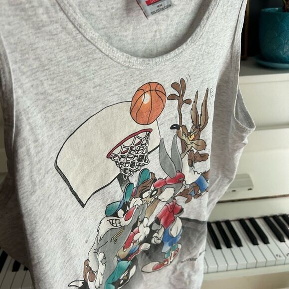 Vintage 1994 Graphic Tank Top - Warner Bros Basketball - Men's M Single Stitch - Picture 14 of 16